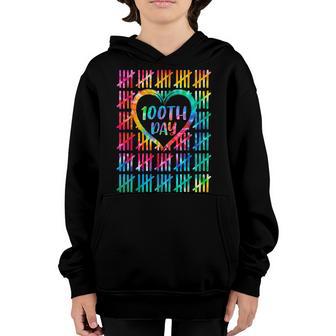 100 Days Smarter Counting Tally Marks 100Th Day Of School V3 Youth Hoodie - Thegiftio UK