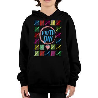 100 Days Smarter Counting Tally Marks 100Th Day Of School V4 Youth Hoodie - Thegiftio UK