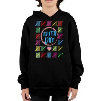 100 Days Smarter Counting Tally Marks 100Th Day Of School V9 Youth Hoodie - Thegiftio UK