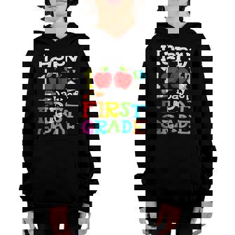 100 Days Smarter First Grade 100Th Day Of School 1St Grade V3 Youth Hoodie - Thegiftio