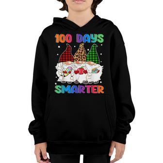 100 Days Smarter Gnome Teacher Kids 100Th Day Of School Gift Youth Hoodie - Thegiftio UK