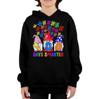 100 Days Smarter Gnomes Cute Happy 100Th Day Of School Gnome Youth Hoodie - Thegiftio UK