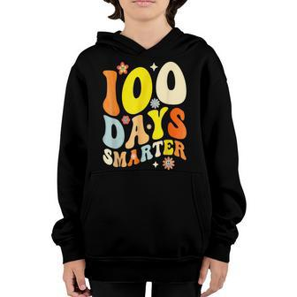 100 Days Smarter Happy 100 Days Of School Pupil Teacher Youth Hoodie - Seseable