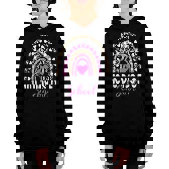 100 Days Smarter Happy 100Th Day Of School Rainbow Leopard V29 Youth Hoodie - Seseable