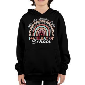 100 Days Smarter Happy 100Th Day Of School Rainbow Leopard V33 Youth Hoodie - Thegiftio UK