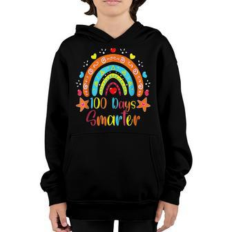 100 Days Smarter Happy 100Th Day Of School Student Teacher V13 Youth Hoodie - Seseable