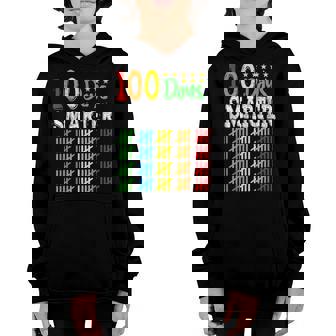 100 Days Smarter Happy 100Th Day Of School Student Teacher V14 Youth Hoodie - Thegiftio
