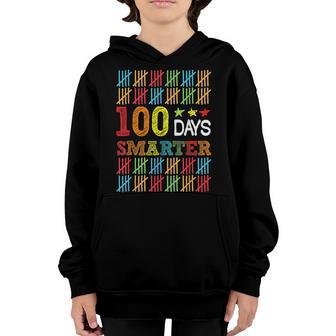 100 Days Smarter Happy 100Th Day Of School Student Teacher V15 Youth Hoodie - Thegiftio UK