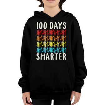 100 Days Smarter Happy 100Th Day Of School Student Teacher V2 Youth Hoodie - Thegiftio UK