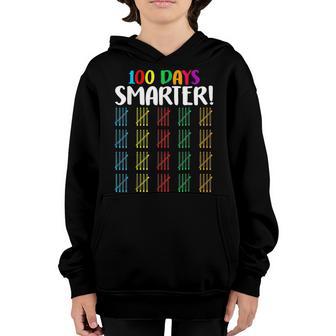 100 Days Smarter Happy 100Th Day Of School Student Teacher V7 Youth Hoodie - Thegiftio UK