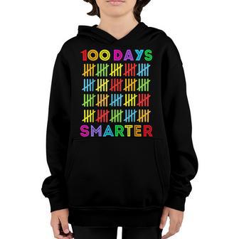 100 Days Smarter Happy 100Th Day Of School Student Teacher V8 Youth Hoodie - Thegiftio UK