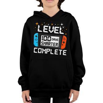 100 Days Smarter Level Complete Video Games Gamer Boys Kids Youth Hoodie - Thegiftio UK