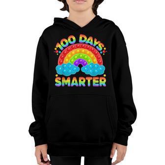100 Days Smarter Pop It Teacher Kids 100Th Day Of School Youth Hoodie - Thegiftio UK