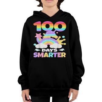 100 Days Smarter Pop It Teacher Kids Boys Girls 100Th Day Youth Hoodie - Thegiftio UK