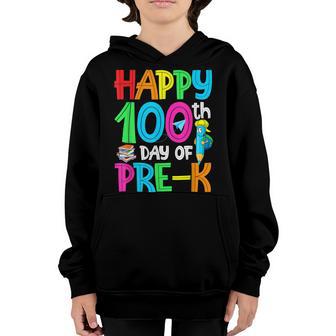 100 Days Smarter Pre K Happy 100Th Day Of School Pre K Gift V2 Youth Hoodie - Thegiftio UK