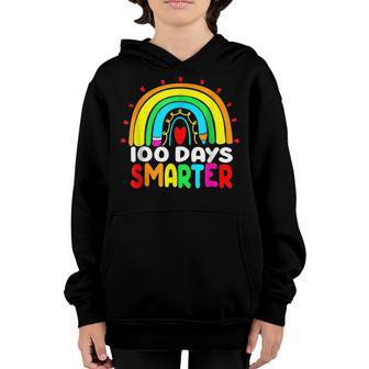 100 Days Smarter Rainbow 100Th Day Of School Teacher Student V2 Youth Hoodie - Thegiftio UK