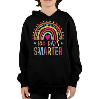 100 Days Smarter Rainbow - 100Th Day Of School Teacher Youth Hoodie - Thegiftio UK