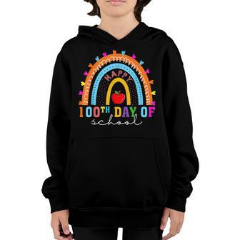 100 Days Smarter Rainbow Happy 100Th Day Of School Teacher V2 Youth Hoodie - Thegiftio UK