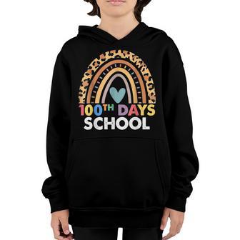 100 Days Smarter Rainbow Leopard 100Th Day Of School Teacher V2 Youth Hoodie - Thegiftio UK