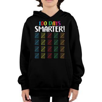 100 Days Smarter T Counting Hash Marks Days Of School V2 Youth Hoodie - Thegiftio UK