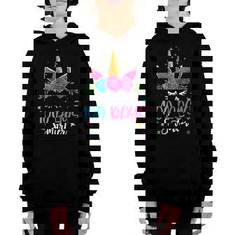 100 Days Smarter Unicorn 100 Days Of School 100Th Day V2 Youth Hoodie - Thegiftio