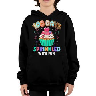 100 Days Sprinkled With Fun Cupcake 100 Days Of School Girls Youth Hoodie - Thegiftio UK