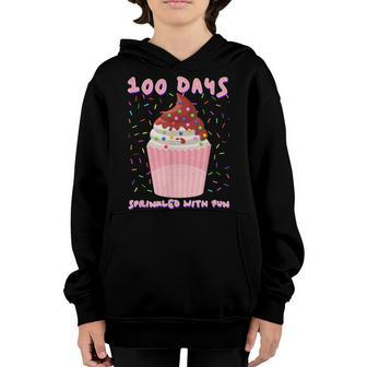100 Days Sprinkled With Fun Cupcake 100Th Day Of School Girl V2 Youth Hoodie - Seseable