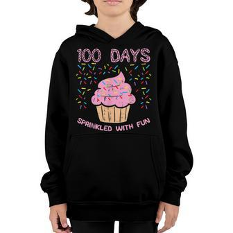 100 Days Sprinkled With Fun Cupcake 100Th Day Of School Girl V2 Youth Hoodie - Thegiftio UK
