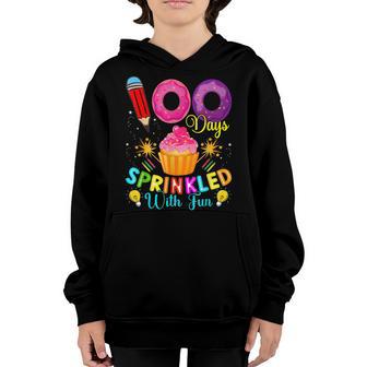 100 Days Sprinkled With Fun Cupcake 100Th Day Of School Girl Youth Hoodie - Thegiftio UK