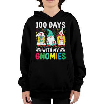 100 Days With My Gnomies School Nurse Gnome Youth Hoodie - Thegiftio UK