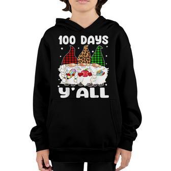 100 Days Yall Happy 100Th Day Of School Gnome Teacher Youth Hoodie - Thegiftio UK