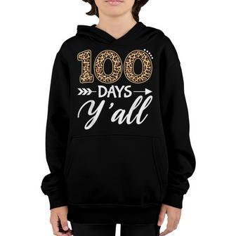 100 Days Yall Teacher Or Student Happy 100Th Day Of School V5 Youth Hoodie - Thegiftio UK