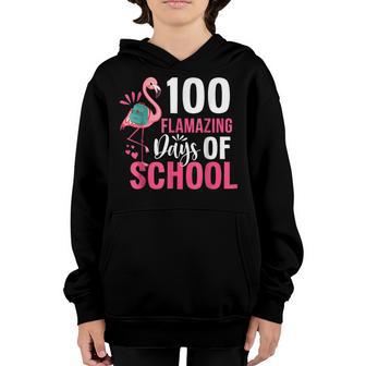 100 Flamazing Days Of School Flamingo 100Th Day For Teachers V3 Youth Hoodie - Thegiftio UK