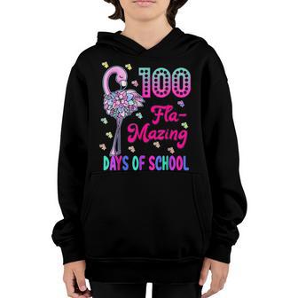 100 Flamazing Days Of School Funny Student Teacher Gifts Youth Hoodie - Thegiftio UK