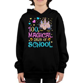 100 Magical Days Of School 100Th Day Of Kindergarten Girls Youth Hoodie - Thegiftio UK