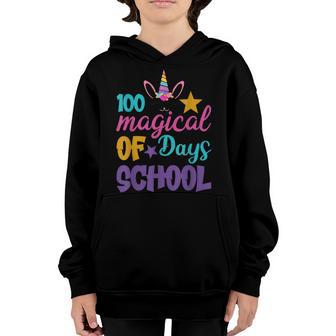 100 Magical Days Of School Unicorn Gift Teacher Student V5 Youth Hoodie - Thegiftio UK