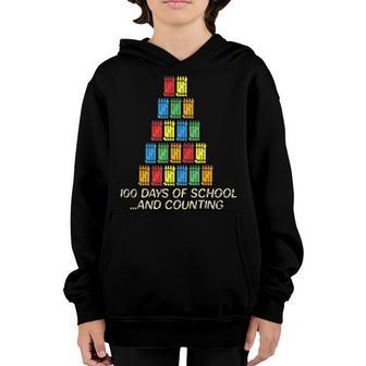 100Th Day 100 Days Of School Crayon Hash Marks Teacher Kids Youth Hoodie - Thegiftio UK