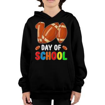 100Th Day Football 100 Days Of School Student Boys Girls Youth Hoodie - Thegiftio UK