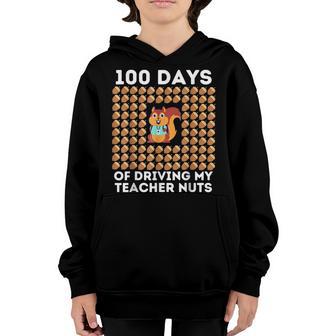 100Th Day Of Driving My Teacher Nut School Cool Squirrel Youth Hoodie - Thegiftio UK