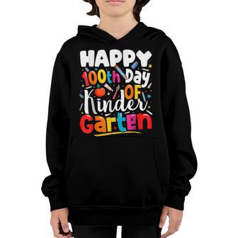 100Th Day Of Kindergarten Teachers Kids 100 Days Of School Youth Hoodie - Thegiftio UK
