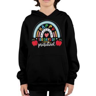 100Th Day Of Preschool Teacher - 100 Days Smarter Rainbow Youth Hoodie - Thegiftio UK