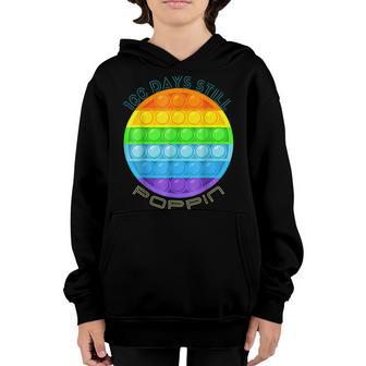 100Th Day Of School 100 Days And Still Poppin Funny Pop It Youth Hoodie - Thegiftio UK
