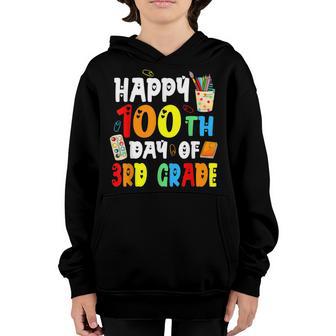 100Th Day Of School- 100 Days Of Third 3Rd Grade Boys Girls Youth Hoodie - Thegiftio UK