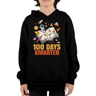 100Th Day Of School 100 Days Smarter Books Space Lover Youth Hoodie - Thegiftio UK