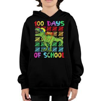100Th Day Of School Dinosaur 100 Days Smarter Teacher Kids Youth Hoodie - Seseable