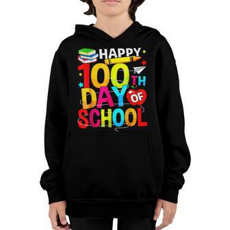 100Th Day Of School For Teachers Kids Happy 100 Days V7 Youth Hoodie - Thegiftio UK