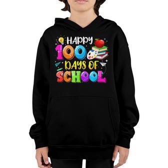 100Th Day Of School For Teachers Kids Happy 100 Days V8 Youth Hoodie - Thegiftio UK