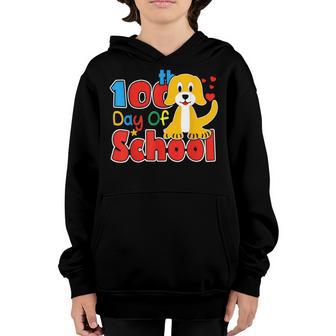 100Th Day Of School Funny Dog Teacher Student Chil Gifts Youth Hoodie - Thegiftio UK