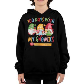 100Th Day Of School Gnome 100 Days With My Gnomies V2 Youth Hoodie - Thegiftio UK