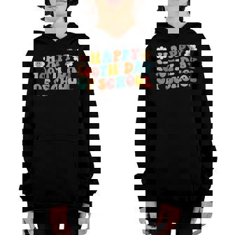 100Th Day Of School Groovy Retro 100 Day Of School Teacher Youth Hoodie - Thegiftio